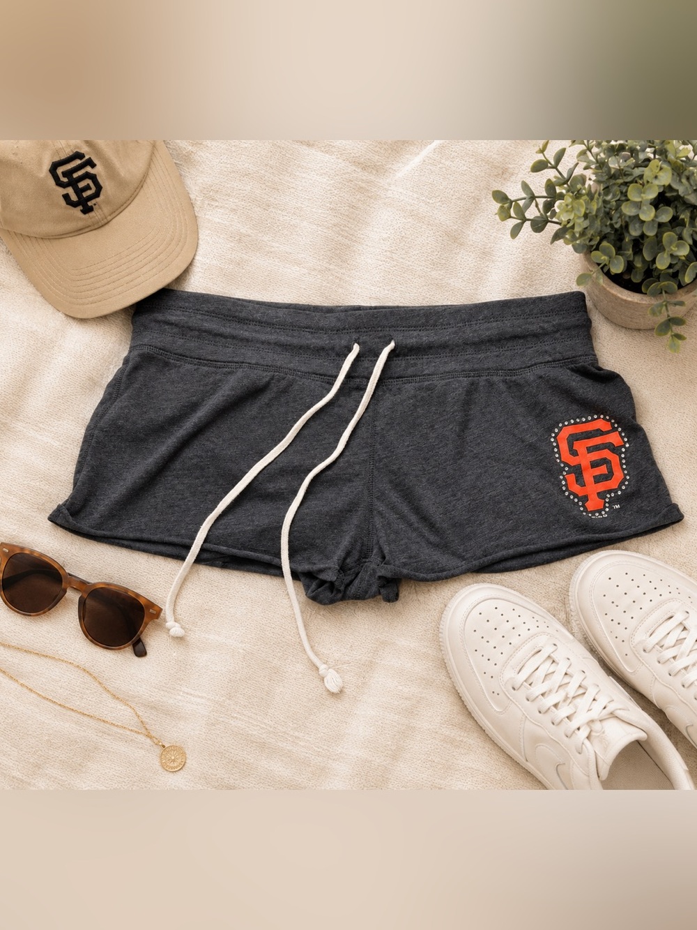 Women’s San Francisco Giants Sideline Apparel Drawstring Lounge Shorts Size L